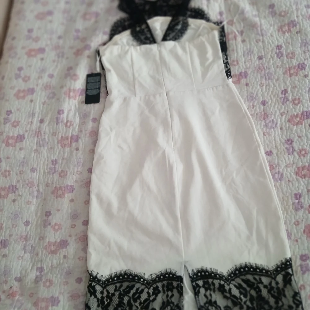 Guess Black and White Backless Lace Dress - Picture 3 of 7